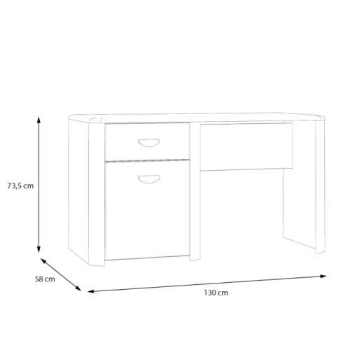 Biurko 130x60 cm z szufladą i szafką Dąb Sonoma/Szary